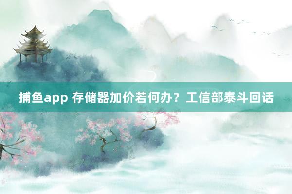 捕鱼app 存储器加价若何办？工信部泰斗回话